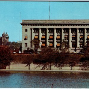 c1960s Des Moines, IA Municipal Court Capitol Building Riverfront Chrome PC A315