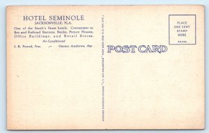 Hotel Seminole - Jacksonville FLORIDA Postcard