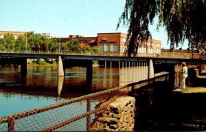 Wisconsin Wisconsin Rapids Downtown View Showing Wisconsin River