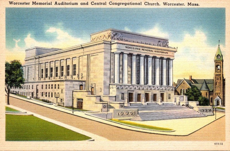 Massachusetts Worcester Memorial Auditorium and Central Congregational Church