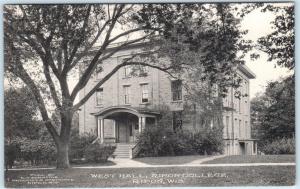 RIPON, Wisconsin  WI    West Hall  RIPON COLLEGE   Albertype     Postcard