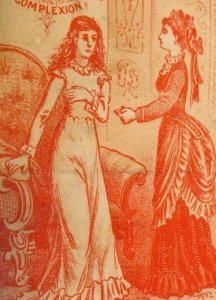 1870s Carter's Iron Pills For the Blood Ladies Monotone Red Victorian Card Y3