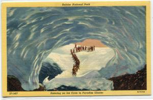 Entering Ice Cave Paradise Glacier Rainier National Park Washington postcard