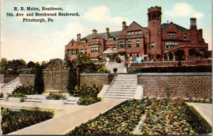 Vtg Pittsburgh Pennsylvania PA R.B. Melon Residence 1910s Old View Postcard