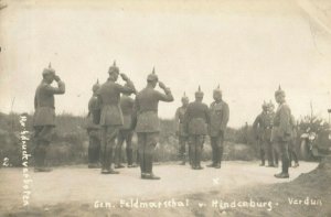 c1910 RPPC WW1 German Troops Field Marshal Von Hindenburg Vintage Postcard P113 