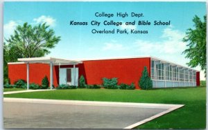 Postcard - College High Dept., Kansas City College and Bible School - Kansas