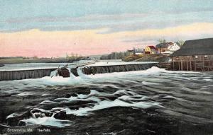 BROWNVILLE, ME Maine THE FALLS~Waterfront Homes  PISCATAQUIS CO c1910's Postcard