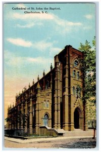 Charleston South Carolina SC Postcard Cathedral Of St. John The Baptist c1920's