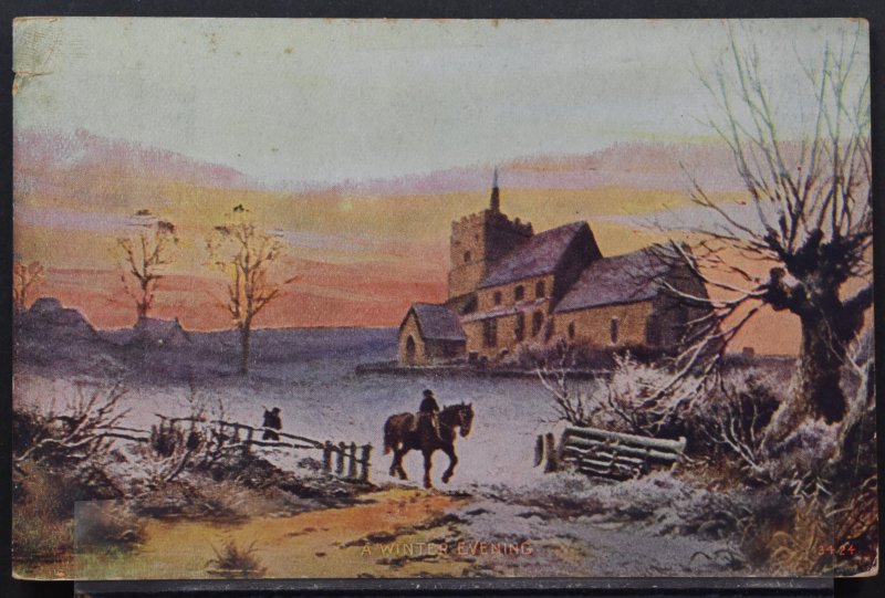 Horse and Rider near Church - Maryland, NY 1916 Handstamped Postmark
