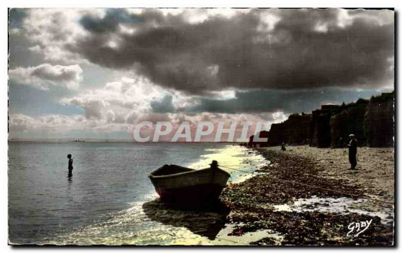 Lion sur Mer Old Postcard Backlight on cliffs