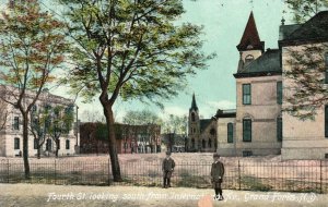 Vintage Postcard 1912 4th Street Looking South International Ave. Grand Forks ND