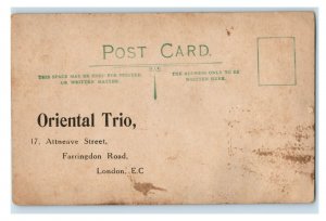 C.1910 Oriental Trio Acrobats Jugglers Circus Side Show Strongman Postcard P190 