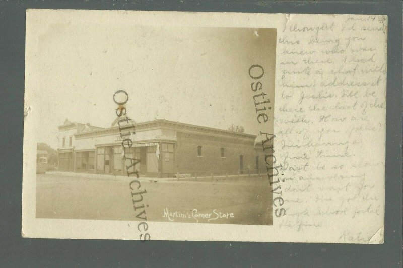 Washburn ILLINOIS RPPC 1907 MARTINI GENERAL STORE nr Peoria Minonk Wenona Lacon