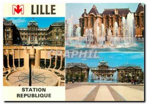 Postcard Modern republic Station Lille metro inaugurated by the president of ...