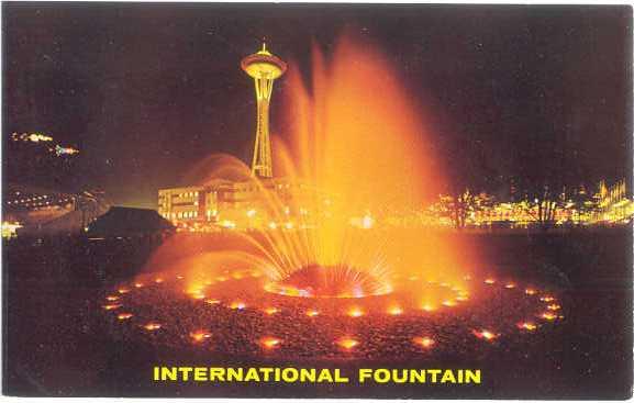 International Fountain at Night Seattle Center Washington WN