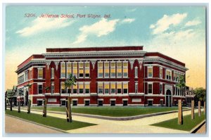 c1910's Jefferson School Building Fort Wayne Indiana IN Antique Postcard 