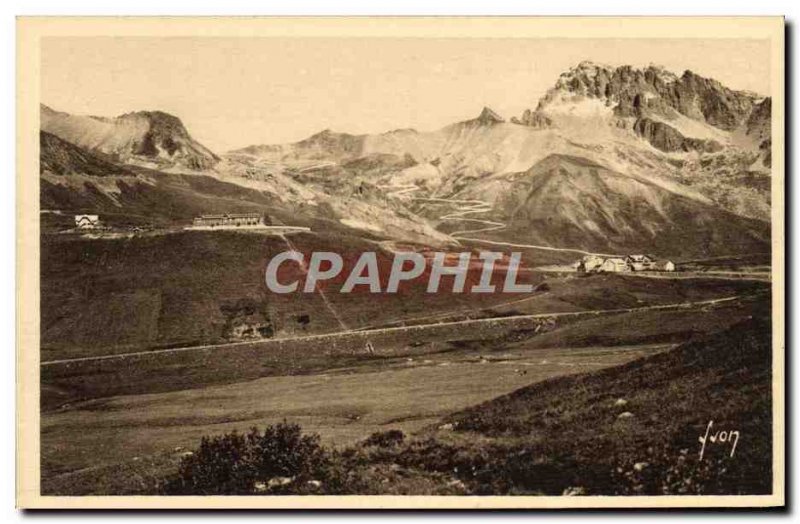 Old Postcard Lautaret The winding road to the Galibier pass A massive straigh...