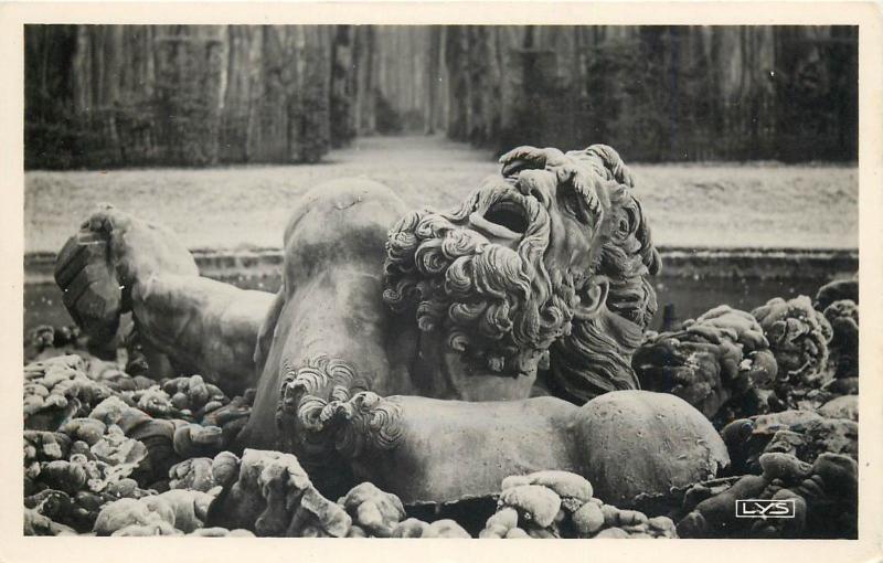 Architecture photo postcard Encelade Fountain statue detail Versailles France