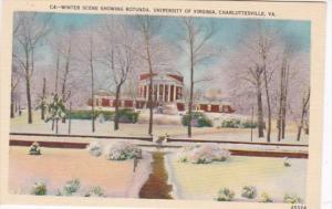 Virginia Charlottesville Winter Scene Showing Rotunda University Of Virginia