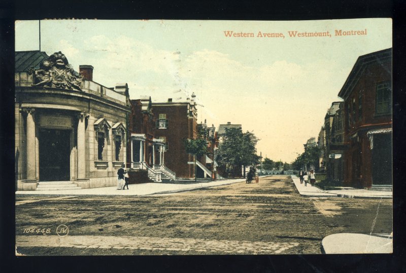 Montreal, Quebec, Canada  Postcard, Western Avenue, Westmount, 1913!