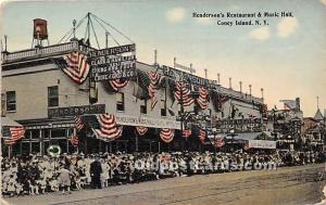 Henderson's Restaurant Music Hall Coney Island NY, USA Amusement Park 1913 Mi...