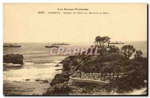 Old Postcard Biarritz Rocks From Basta And Ships In Rade