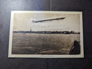 Mint Germany Aviation Zeppelin Postcard Flight Over Bremerhaven