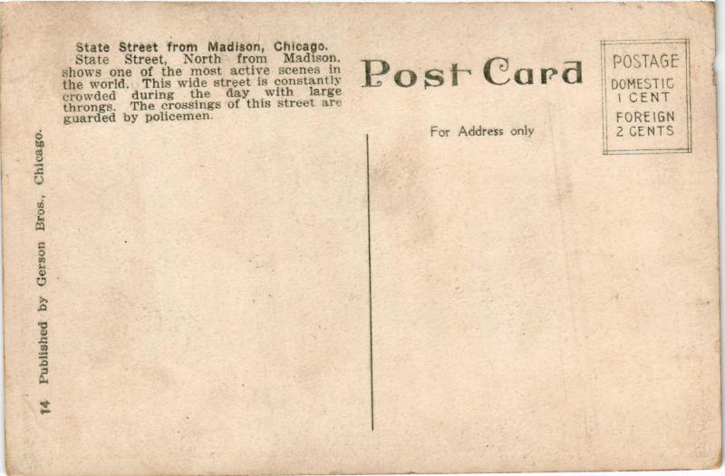 STATE STREET FROM MADISON CHICAGO ILLINOIS