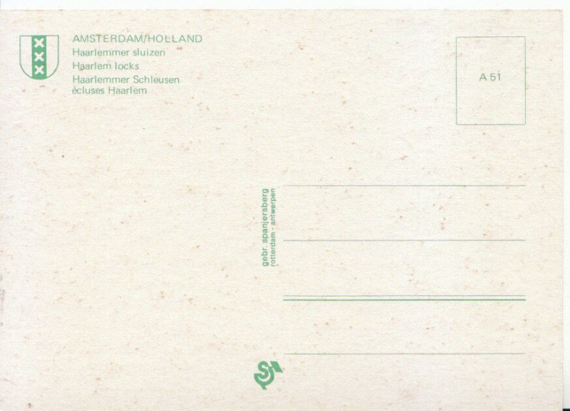 Netherlands Postcard - Amsterdam - Holland - Haarlem Locks - Ref  6351A