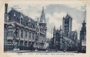 Belgium Gent Gand Pont Saint Michel Eglise Saint Nicolas