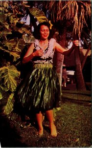 Hawaiian Woman Dancing Hula Hi Hawaii UNP Unused Chrome Postcard B2