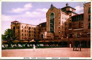 New Colonial Hotel Nassau Bahams UNP 1930s Vtg Postcard