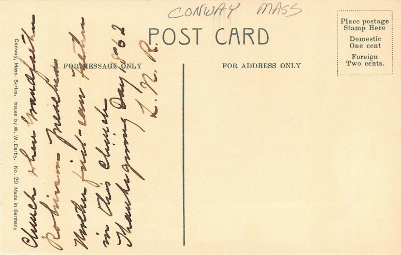 LPS47 CONWAY Massachusetts Baptist Church Postcard