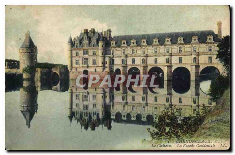 Postcard Old Chateau Chenonceau The West Facade