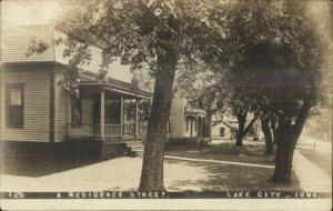 Lake City IA Residence Street c1910 Real Photo Postcard