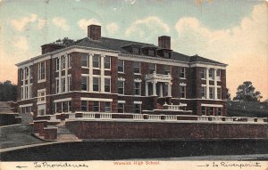 Warwick Rhode Island Warwick High School, Litho-Chrome Vintage Postcard U8332