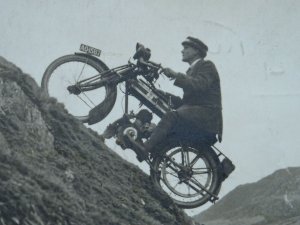 Cumbria Hill Climbing MOTOR CYCLING IN LAKELANDS An Awkward Hill c1920s RP PC