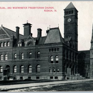 c1900s Keokuk, IA Government Westminster Church County City Court Westcott A189