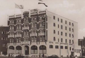 Rotterdam Central Hotel Vintage Real Photo Holland Postcard