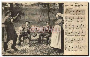 Old Postcard Folklore Dance Costume Oh! Vai Descouiffado (bourree accordeon)