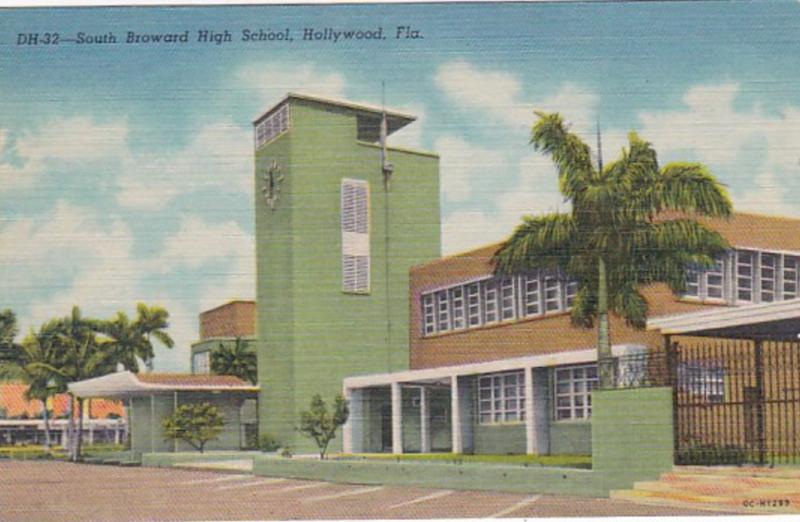 Florida Hollywood South Broward High School Curteich