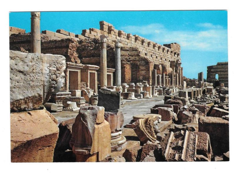 Libya Leptis Magna New Forum Roman Ruins Genah Postcard 4X6