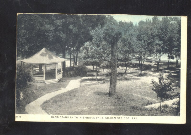 HEBER SPRINGS ARKANSAS TWIN SPRINGS PARK BANDSTAND VINTAGE POSTCARD