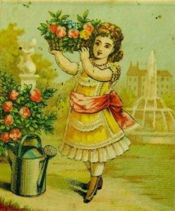 T. A Snow Ladies' Children's Boots & Rubbers, Cute Girl Victorian Trade Card C3