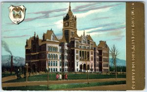 x8 LOT c1910s Gold Embossed US State Capitol Buildings Postcards Series Set A184