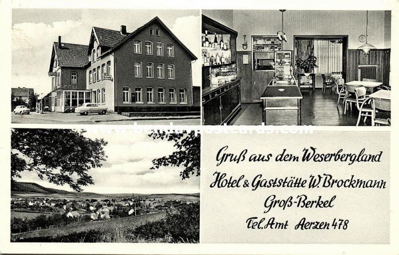 germany, GROSS-BERKEL, Westerbergland, Hotel und Gaststätte W. Brockmann (1950s)