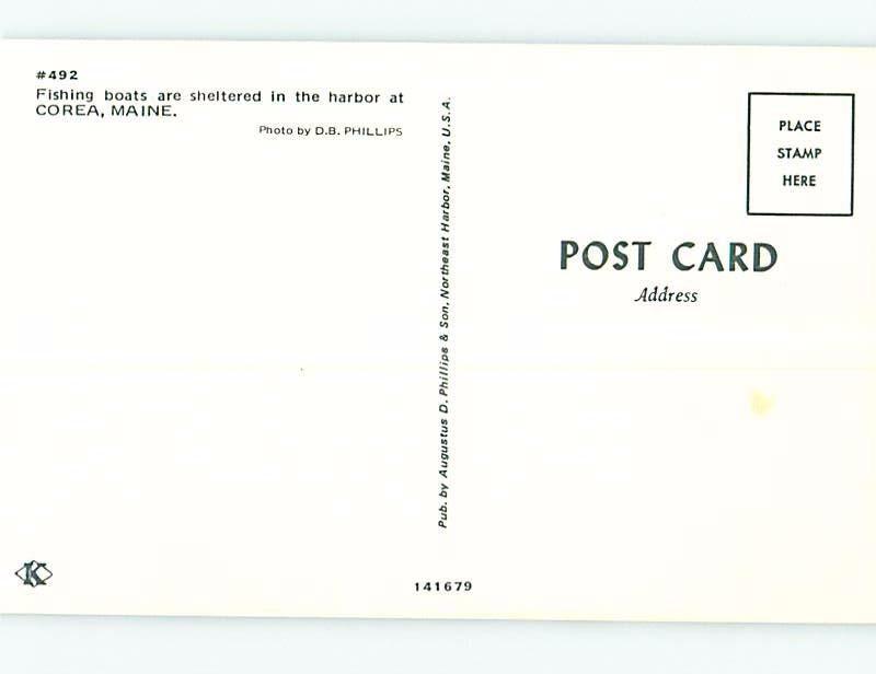 Pre-1980 HARBOR SCENE Corea Maine ME hp7653