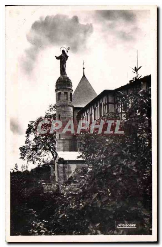 Old Postcard Mont Sainte Odile statue of the Virgin