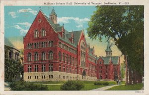 Postcard Williams Science Hall University of Vermont Burlington VT