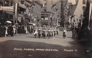 E15/ Toledo Ohio Real Photo RPPC Postcard 1909 Royal Parade Wamba Carnival 1